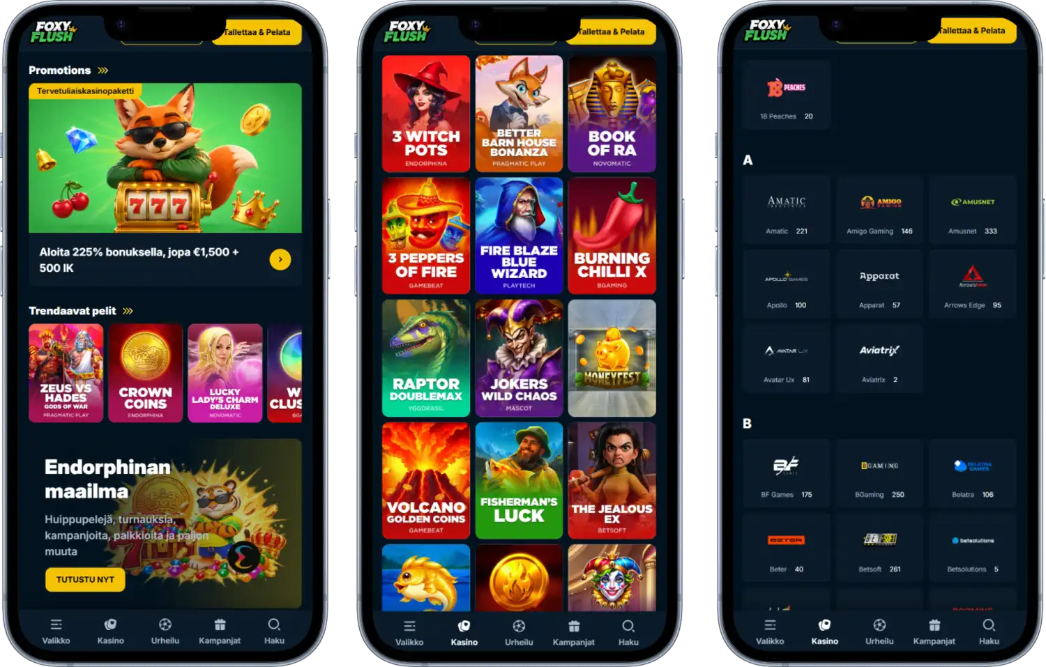 FoxyFlush Casinon Mobiilisovellus